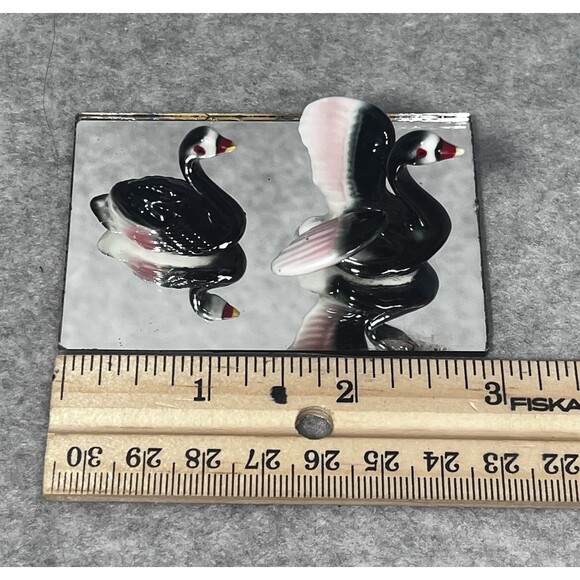 VTG Black Swan Miniature Bone China Porcelain‎ Figurines Lot of 2 Gloss Finish - Picture 12 of 15